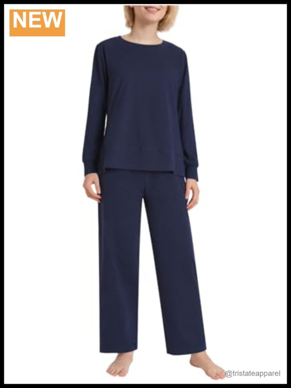 Petite Pajama Set Soft Cotton Long Sleeve Lounge Outfit